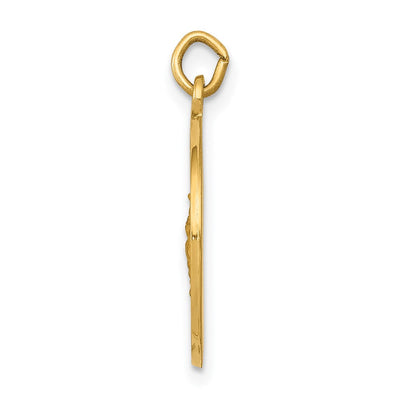 14K Saint George Medal Charm, 20 x 15mm