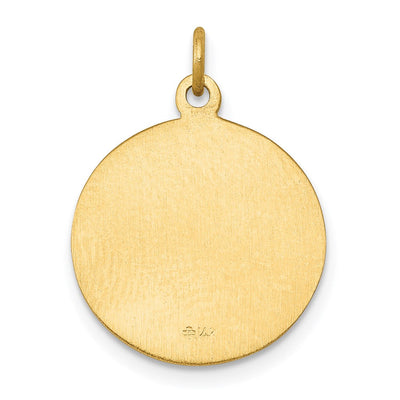 14K Saint George Medal Charm, 20 x 15mm