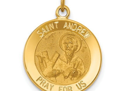 14k Saint Andrew Medal Charm, 20.2 x 15mm