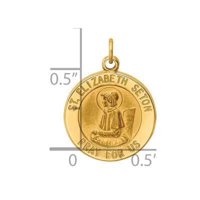 14K Saint Elizabeth Seton Medal Charm, 20 x 15mm