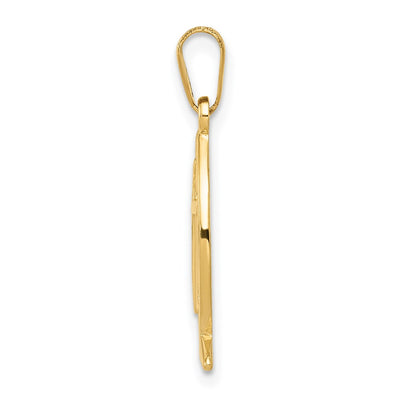 14K Ichthus Fish Pendant, 25 x 8mm