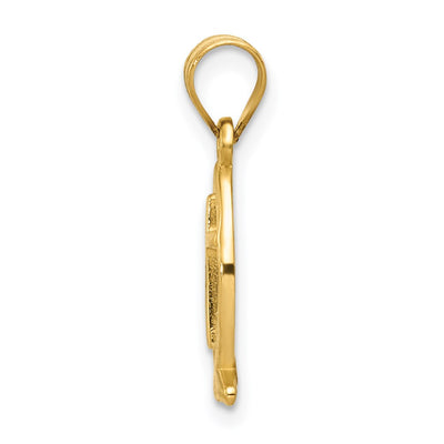 14K Ichthus Fish Charm, 21 x 7mm
