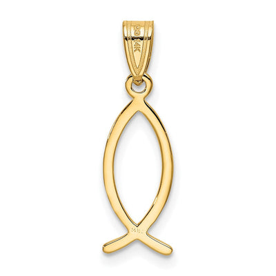 14K Ichthus Fish Pendant, 23 x 8mm