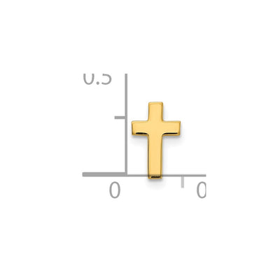 14K Cross Tie Tac, 10 x 7mm