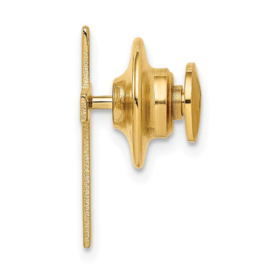 14K Polished Cross Tie Tac, 18 x 12mm