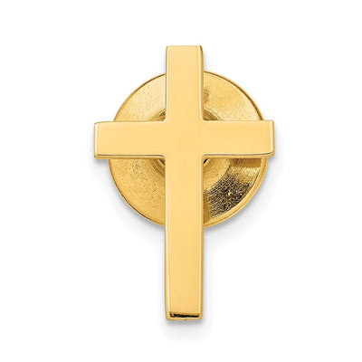 14K Polished Cross Tie Tac, 18 x 12mm