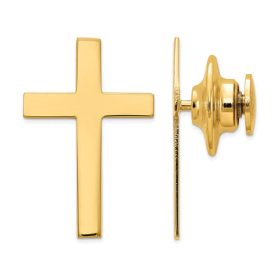 14K Cross Tie Tac, 22 x 15mm
