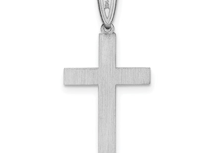 14K white gold cross charm, further view