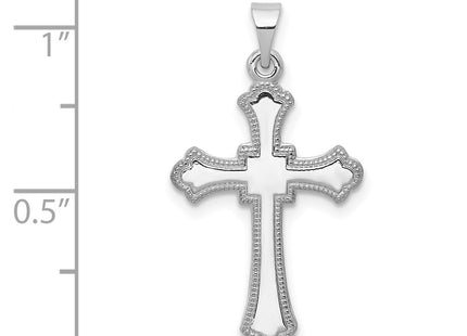 14K white gold cross charm, another view