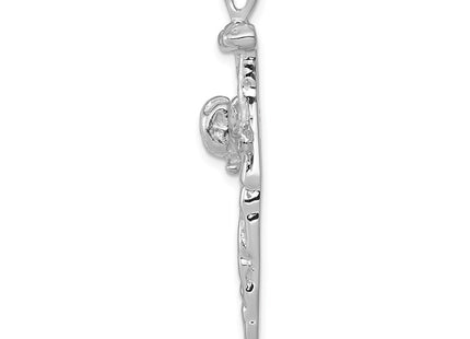 14K white gold cross charm, alternate view