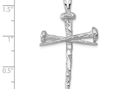 14K white gold cross charm, another view