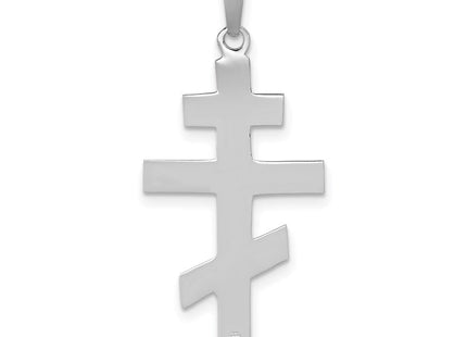 14k White Gold Eastern Orthodox Cross Pendant (Style XR499)