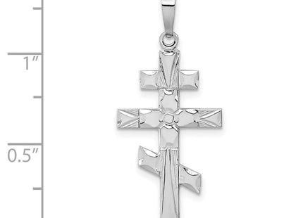 14k White Gold Eastern Orthodox Cross Pendant (Style XR499)
