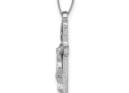 14K white gold crucifix charm, alternate view