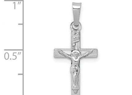14K white gold crucifix charm, another view