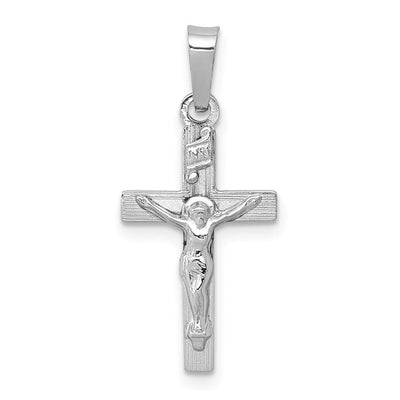 14K white gold crucifix charm