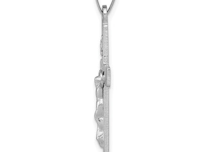 14K white gold crucifix charm, alternate view