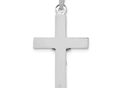 14k White Gold Inri Crucifix Charm, 33 x 19mm
