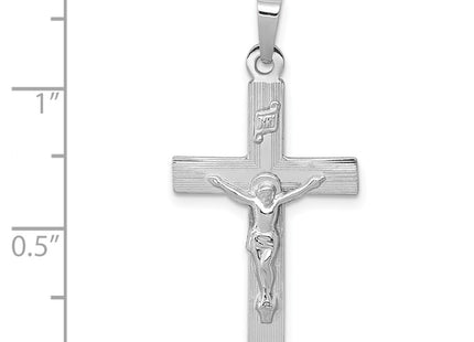 14K white gold crucifix charm, another view