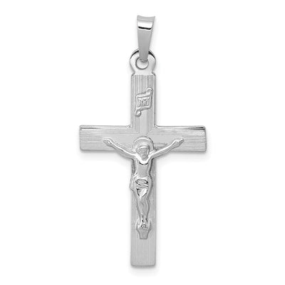 14K white gold crucifix charm