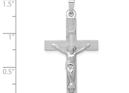 14K white gold crucifix charm, another view