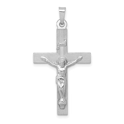 14K white gold crucifix charm