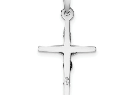 14k White Gold Inri Crucifix Charm, 30 x 15mm