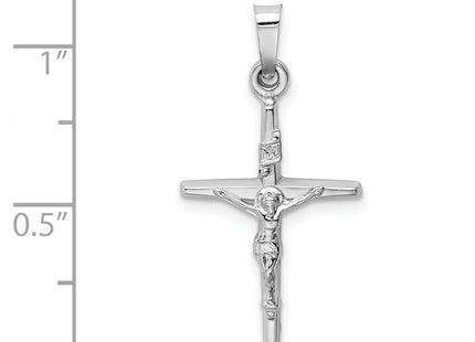 14k White Gold Inri Crucifix Charm, 30 x 15mm