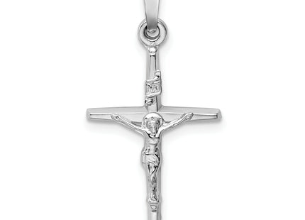 14k White Gold Inri Crucifix Charm, 30 x 15mm