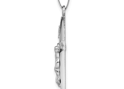 14K white gold crucifix charm, alternate view