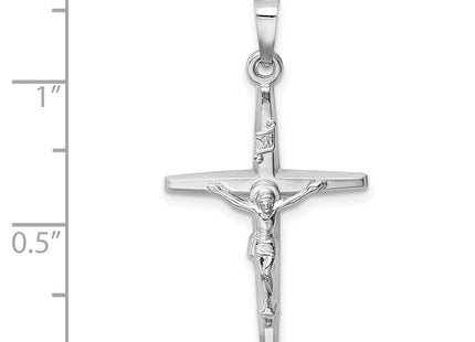 14K white gold crucifix charm, another view