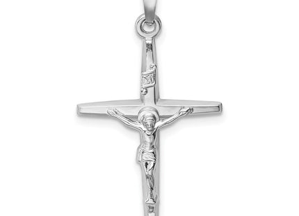 14K white gold crucifix charm