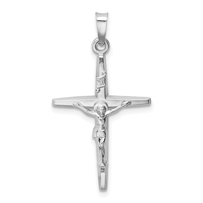 14K white gold crucifix charm