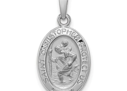 14k White Gold Saint Christopher Medal Charm (Style XR519)