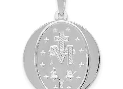 14K white gold miraculous medal pendants & charm, further view
