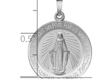 14K white gold miraculous medal pendants & charm, another view
