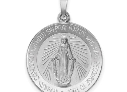 14K white gold miraculous medal pendants & charm