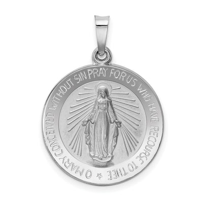 14K white gold miraculous medal pendants & charm