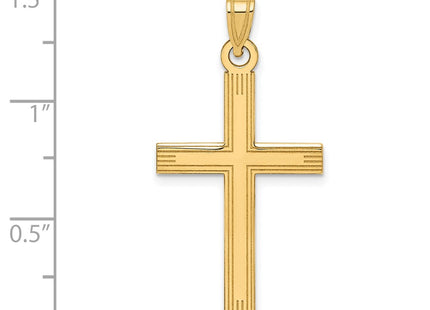 14K gold cross charm, another view
