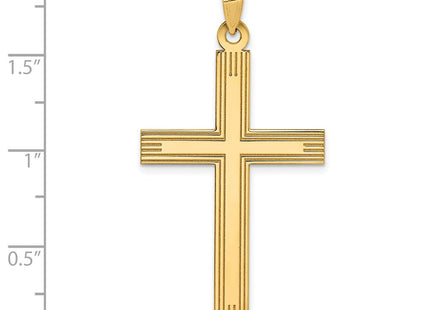 14K gold cross charm, another view