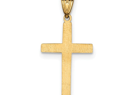 14K gold cross charm, further view