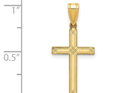 14K gold cross charm, another view