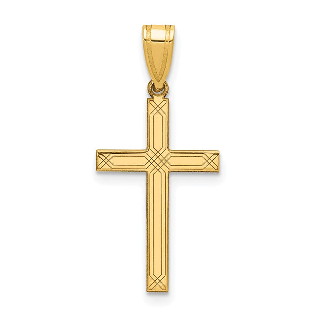 14k Cross Charm, 25 x 12mm