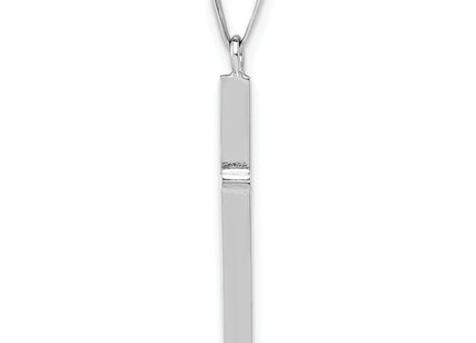 14k White Gold Cross Charm, 30 x 14mm