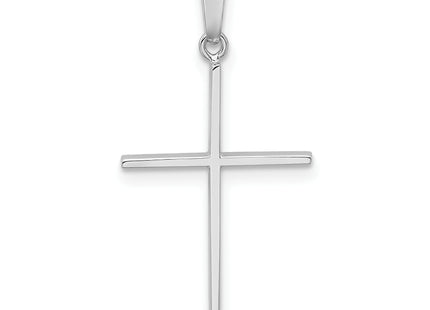 14k White Gold Cross Charm, 30 x 14mm