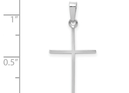 14k White Gold Cross Charm, 30 x 14mm
