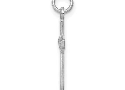 14K white gold cross charm, alternate view