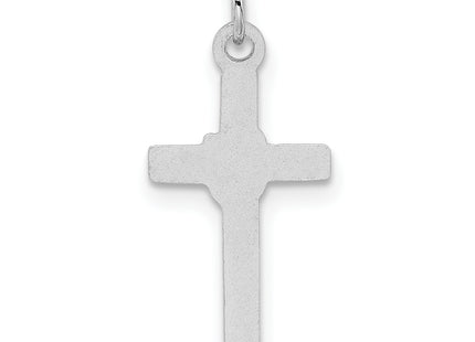 14k White Gold Cross Charm, 22 x 10mm
