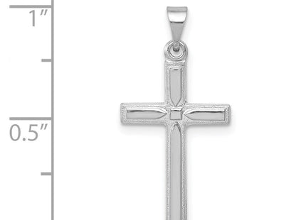 14k White Gold Hollow Cross Pendant (Style XR560)