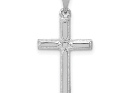 14k White Gold Hollow Cross Pendant (Style XR560)